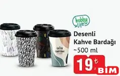 HOBBY LİFE DESENLİ KAHVE BARDAĞI 500 ML